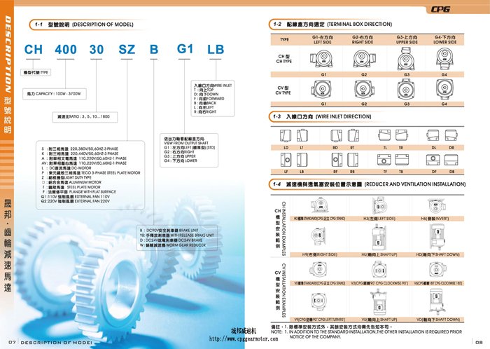 台湾CPG晟邦齿轮减速机的选型指导资料